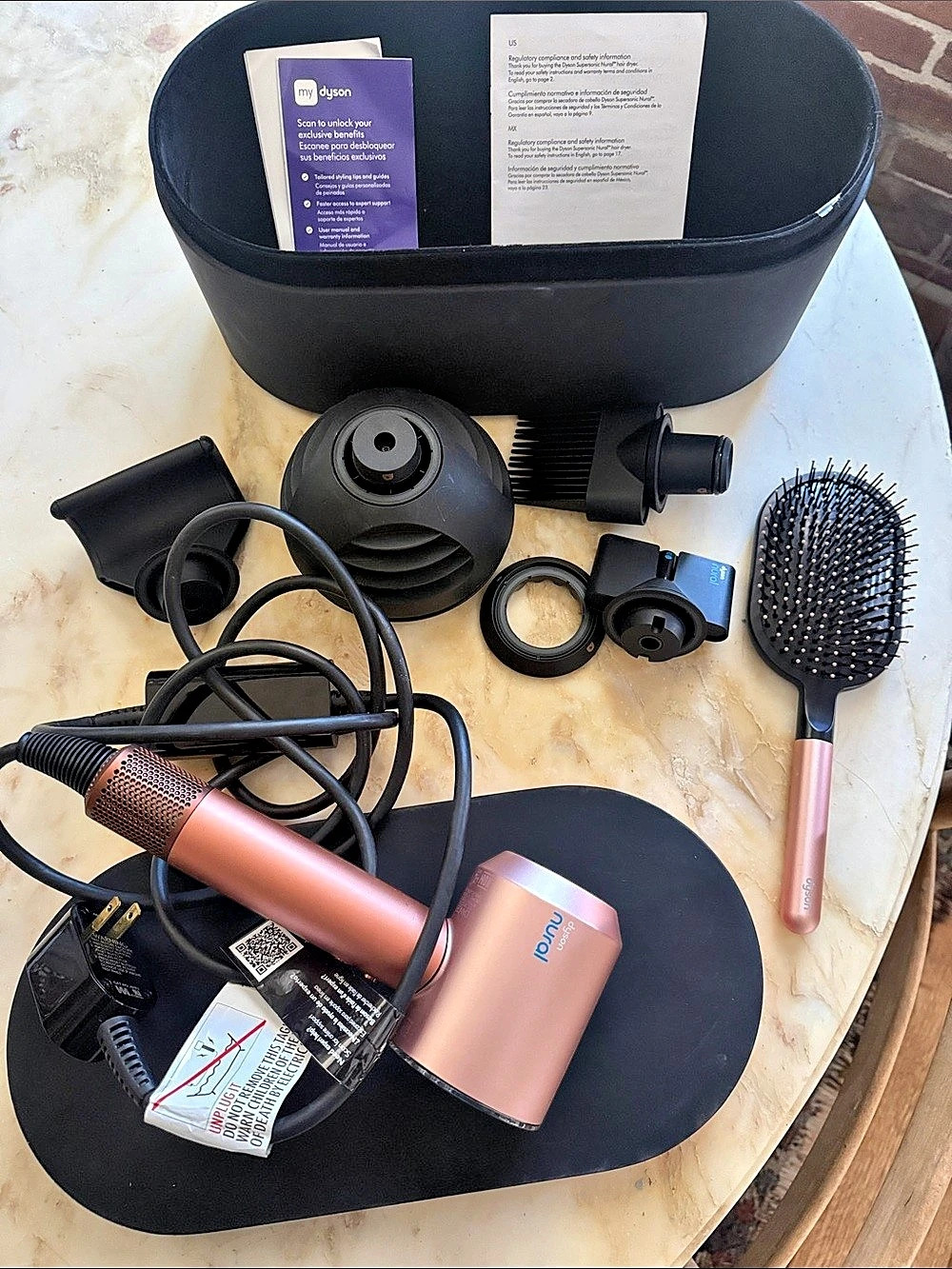 Dyson Supersonic Nural Hair Dryer Set in Pink & Black